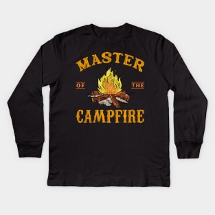 Master Of The Campfire Master Camping Kids Long Sleeve T-Shirt